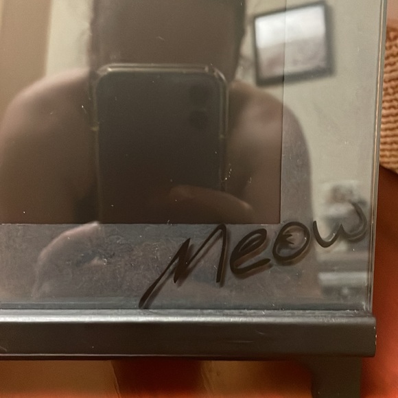 MEOW kitty picture frame. Pieces slide easily off bottom tray to place pictures. - Picture 4 of 16
